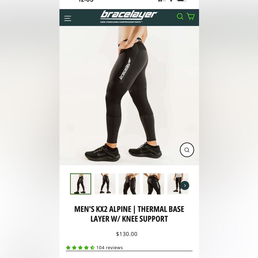 Men’s Black Bracelayer Compression Tights XL